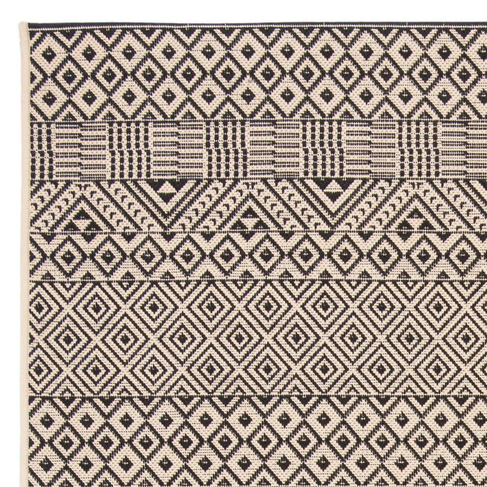 Courtyard Beige/Black 9 ft. x 12 ft. Geometric Indoor/Outdoor Area Rug by SAFAVIEH 7 Courtyard Beige/Black 9 ft. x 12 ft. Geometric Indoor/Outdoor Area Rug by SAFAVIEH - Image 7