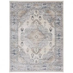 Oregon Beige/Gray 8 ft. x 10 ft. Distressed Floral Medallion Area Rug by SAFAVIEH