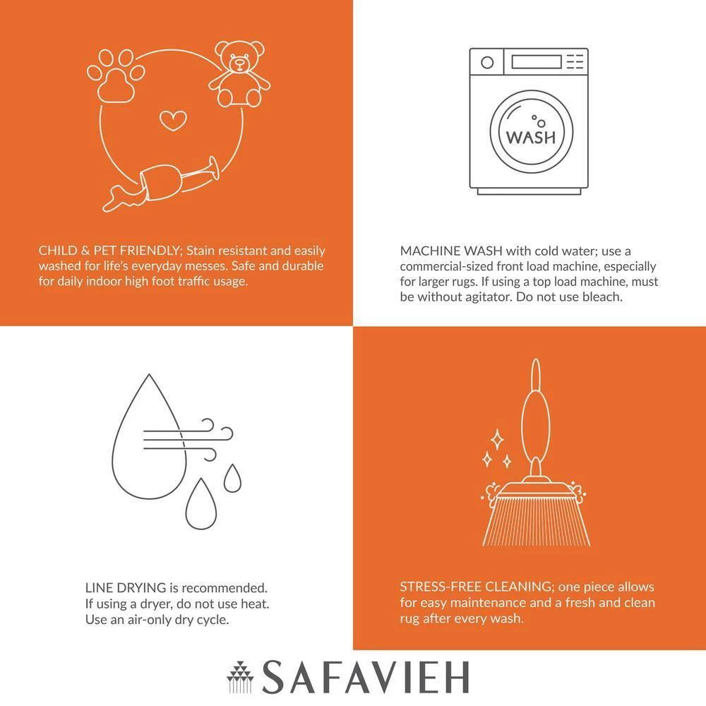 Tuscon Beige/Green 9 ft. x 12 ft. Machine Washable Geometric Border Floral Area Rug by SAFAVIEH 3 Tuscon Beige/Green 9 ft. x 12 ft. Machine Washable Geometric Border Floral Area Rug by SAFAVIEH - Image 3