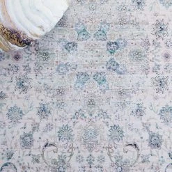 Tuscon Beige/Green 9 ft. x 12 ft. Machine Washable Geometric Border Floral Area Rug by SAFAVIEH 15 Tuscon Beige/Green 9 ft. x 12 ft. Machine Washable Geometric Border Floral Area Rug by SAFAVIEH -SAFAVIEH Shop beige green safavieh area rugs tsn165b 9 44 1000