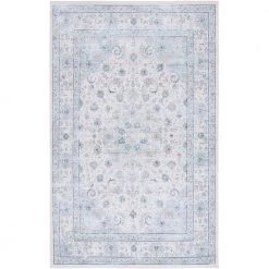 Tuscon Beige/Green 9 ft. x 12 ft. Machine Washable Geometric Border Floral Area Rug by SAFAVIEH