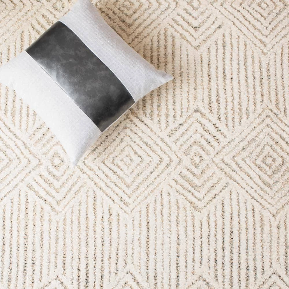 Metro Beige/Ivory 8 ft. x 10 ft. Diamond Striped Area Rug by SAFAVIEH 6 Metro Beige/Ivory 8 ft. x 10 ft. Diamond Striped Area Rug by SAFAVIEH - Image 6