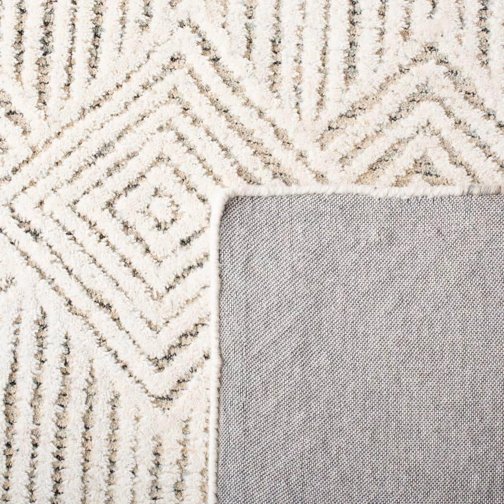 Metro Beige/Ivory 8 ft. x 10 ft. Diamond Striped Area Rug by SAFAVIEH 7 Metro Beige/Ivory 8 ft. x 10 ft. Diamond Striped Area Rug by SAFAVIEH - Image 7