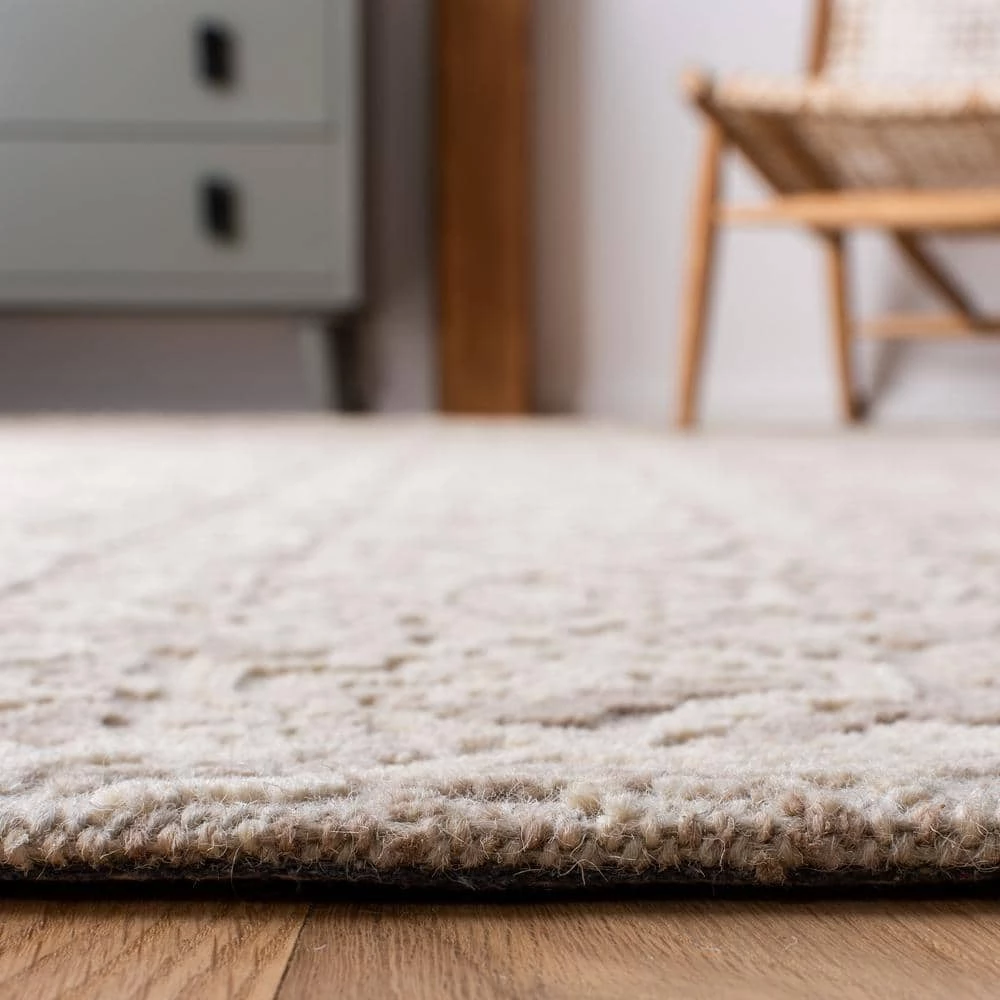 Abstract Beige/Light Brown 9 ft. x 12 ft. Floral Area Rug by SAFAVIEH 7 Abstract Beige/Light Brown 9 ft. x 12 ft. Floral Area Rug by SAFAVIEH - Image 7