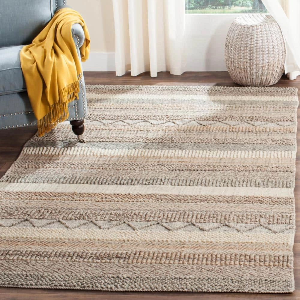 Natura Beige 6 ft. x 9 ft. Striped Gradient Area Rug by SAFAVIEH 2 Natura Beige 6 ft. x 9 ft. Striped Gradient Area Rug by SAFAVIEH - Image 2