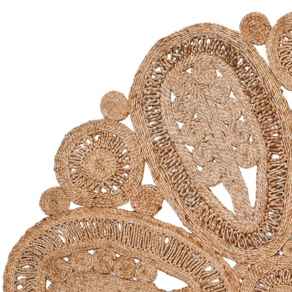 Natural Fiber Beige 5 ft. x 5 ft. Round Floral Area Rug by SAFAVIEH 6 Natural Fiber Beige 5 ft. x 5 ft. Round Floral Area Rug by SAFAVIEH - Image 6