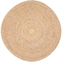 Natural Fiber Beige 7 ft. x 7 ft. Round Solid Area Rug by SAFAVIEH