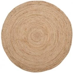 Natural Fiber Beige 6 ft. x 6 ft. Round Border Area Rug by SAFAVIEH