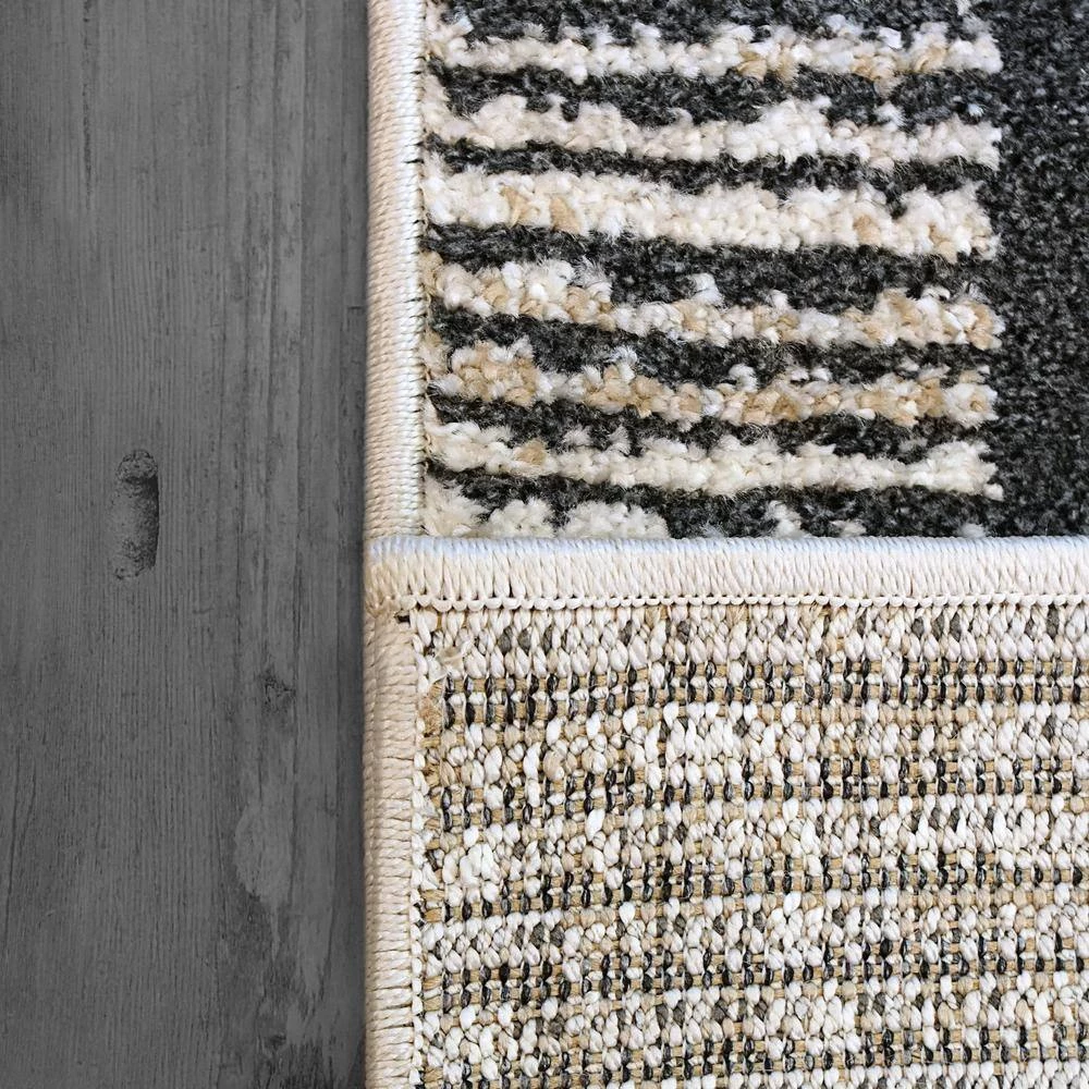 Robin Beige/Taupe/Charcoal 2 ft. x 7 ft. 7 in. Bordered Area Rug by Dynamic Rugs 3 Robin Beige/Taupe/Charcoal 2 ft. x 7 ft. 7 in. Bordered Area Rug by Dynamic Rugs - Image 3