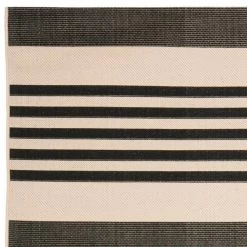 Courtyard Black/Bone 8 ft. x 10 ft. Striped Indoor/Outdoor Area Rug by SAFAVIEH -SAFAVIEH Shop black bone safavieh outdoor rugs cy6062 216 810 1f 1000