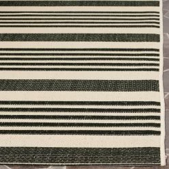 Courtyard Black/Bone 8 ft. x 10 ft. Striped Indoor/Outdoor Area Rug by SAFAVIEH -SAFAVIEH Shop black bone safavieh outdoor rugs cy6062 216 810 c3 1000