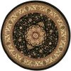 Lyndhurst Black/Ivory 8 ft. x 8 ft. Round Border Antique Floral Area Rug by SAFAVIEH