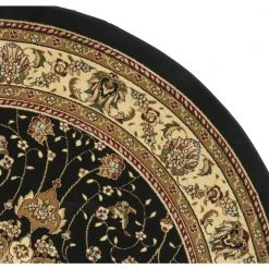 Lyndhurst Black/Ivory 8 ft. x 8 ft. Round Border Antique Floral Area Rug by SAFAVIEH 11 Lyndhurst Black/Ivory 8 ft. x 8 ft. Round Border Antique Floral Area Rug by SAFAVIEH -SAFAVIEH Shop black ivory safavieh area rugs lnh329a 8r 66 1000