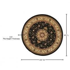 Lyndhurst Black/Ivory 8 ft. x 8 ft. Round Border Antique Floral Area Rug by SAFAVIEH 12 Lyndhurst Black/Ivory 8 ft. x 8 ft. Round Border Antique Floral Area Rug by SAFAVIEH -SAFAVIEH Shop black ivory safavieh area rugs lnh329a 8r 76 1000