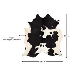 Cow Hide Black/White 5 ft. x 7 ft. Animal Print Area Rug by SAFAVIEH 15 Cow Hide Black/White 5 ft. x 7 ft. Animal Print Area Rug by SAFAVIEH -SAFAVIEH Shop black white safavieh area rugs coh211b 6 76 1000