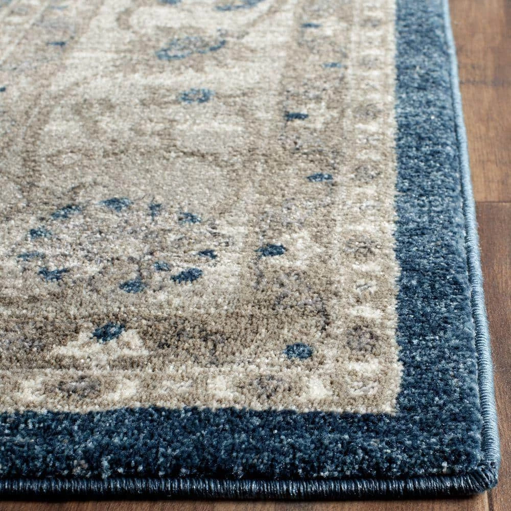 Sofia Blue/Beige 9 ft. x 12 ft. Border Area Rug by SAFAVIEH 3 Sofia Blue/Beige 9 ft. x 12 ft. Border Area Rug by SAFAVIEH - Image 3