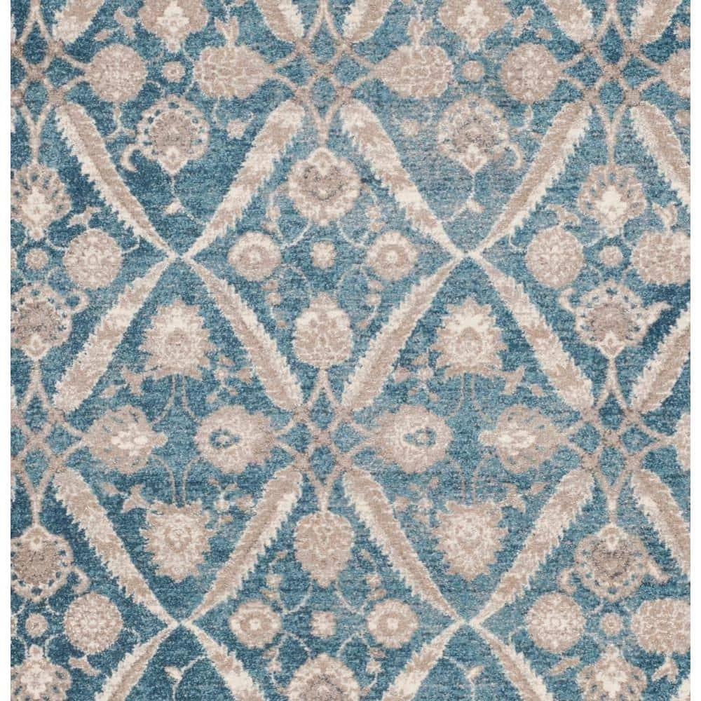 Sofia Blue/Beige 9 ft. x 12 ft. Border Area Rug by SAFAVIEH 6 Sofia Blue/Beige 9 ft. x 12 ft. Border Area Rug by SAFAVIEH - Image 6
