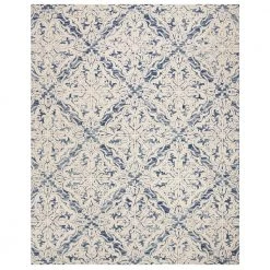 Blossom Blue/Ivory 8 ft. x 10 ft. Diamond Damask Floral Area Rug by SAFAVIEH