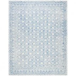 Blossom Blue/Ivory 8 ft. x 10 ft. Border Geometric Area Rug by SAFAVIEH