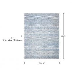 Micro-Loop Blue/Ivory 8 ft. x 10 ft. Distressed Tribal Area Rug by SAFAVIEH -SAFAVIEH Shop blue ivory safavieh area rugs mlp502m 8 76 1000