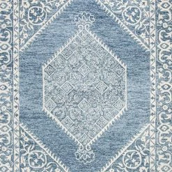 Micro-Loop Blue/Ivory 8 ft. x 10 ft. Medallion Floral Border Area Rug by SAFAVIEH -SAFAVIEH Shop blue ivory safavieh area rugs mlp605m 8 77 1000