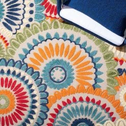 Cabana Blue/Ivory 8 ft. x 10 ft. Medallion Floral Indoor/Outdoor Area Rug by SAFAVIEH 12 Cabana Blue/Ivory 8 ft. x 10 ft. Medallion Floral Indoor/Outdoor Area Rug by SAFAVIEH -SAFAVIEH Shop blue ivory safavieh outdoor rugs cbn382m 8 4f 1000