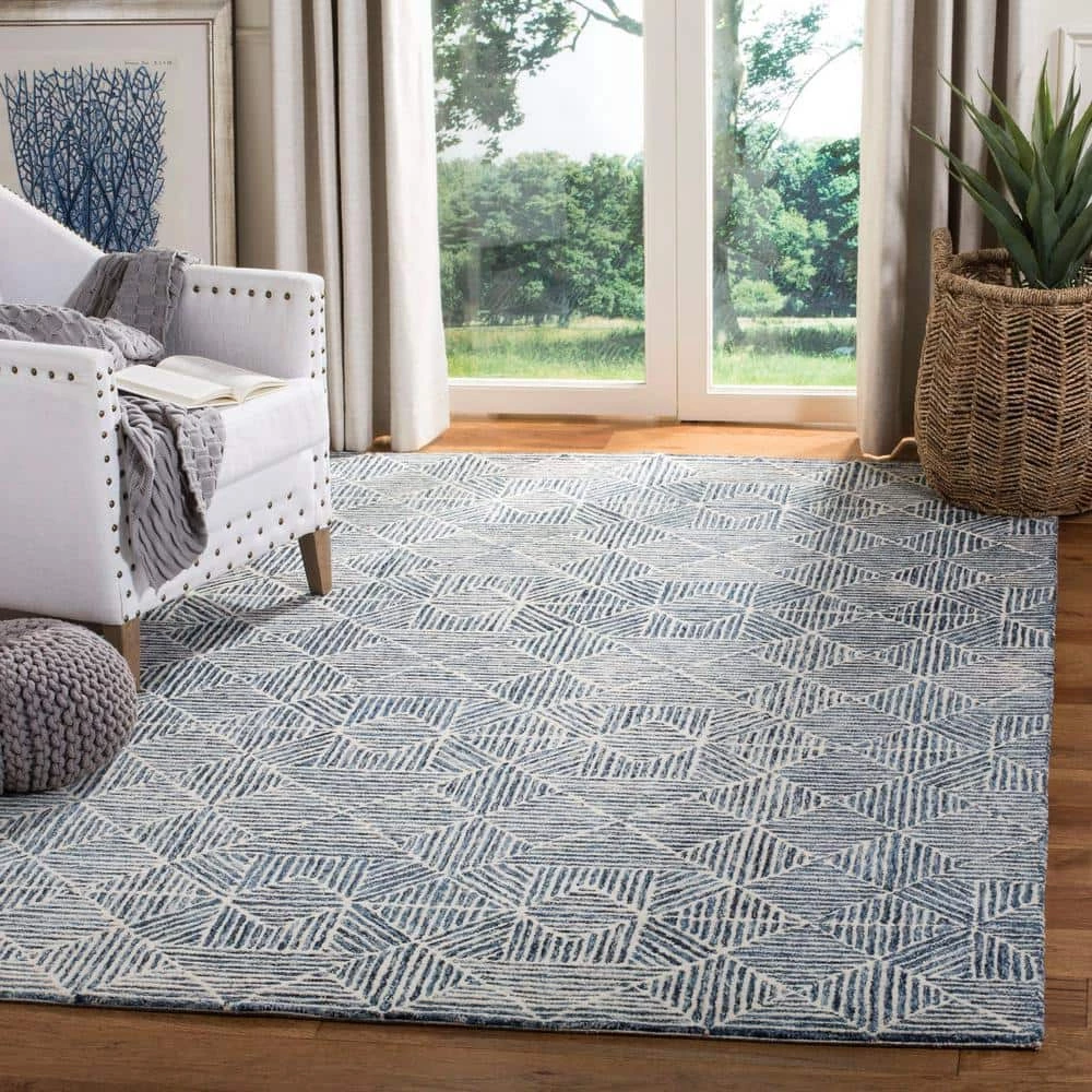 Abstract Blue 8 ft. x 10 ft. Geometric Area Rug by SAFAVIEH 2 Abstract Blue 8 ft. x 10 ft. Geometric Area Rug by SAFAVIEH - Image 2