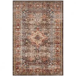 Bijar Brown/Rust 9 ft. x 12 ft. Border Distressed Medallion Area Rug by SAFAVIEH