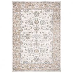 Isabella Cream/Beige 8 ft. x 10 ft. Speckled Floral Border Area Rug by SAFAVIEH