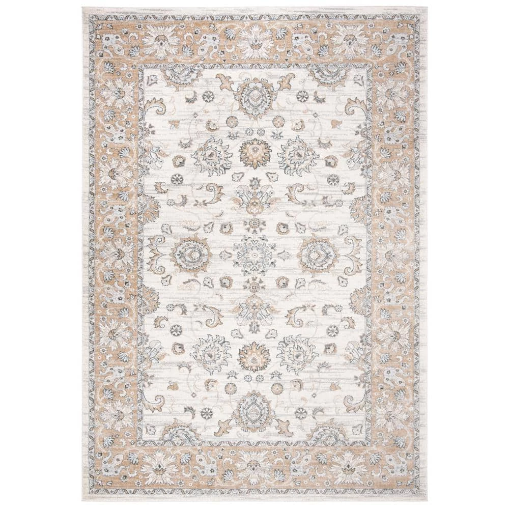 Isabella Cream/Beige 8 ft. x 10 ft. Speckled Floral Border Area Rug by SAFAVIEH 1 Isabella Cream/Beige 8 ft. x 10 ft. Speckled Floral Border Area Rug by SAFAVIEH