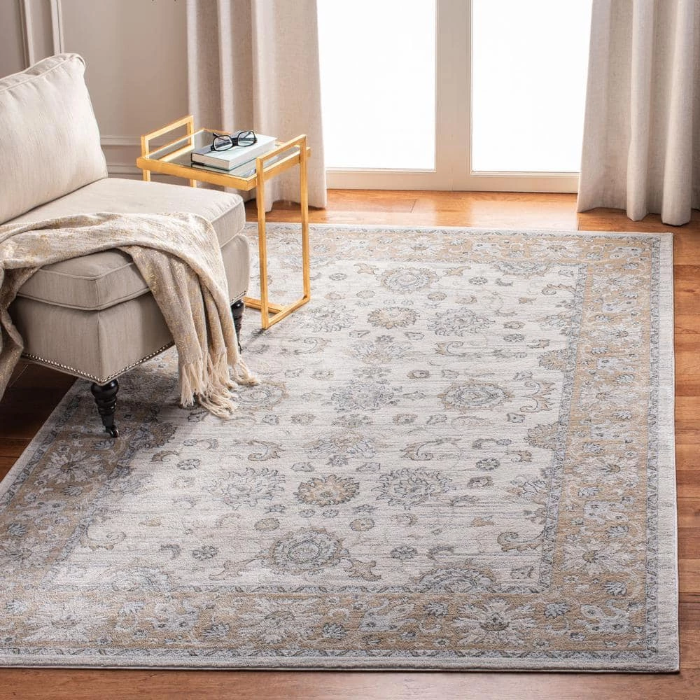 Isabella Cream/Beige 8 ft. x 10 ft. Speckled Floral Border Area Rug by SAFAVIEH 2 Isabella Cream/Beige 8 ft. x 10 ft. Speckled Floral Border Area Rug by SAFAVIEH - Image 2