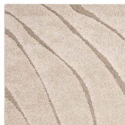 Florida Shag Cream/Beige 8 ft. x 10 ft. Striped Solid Area Rug by SAFAVIEH -SAFAVIEH Shop cream beige safavieh area rugs sg472 1113 8 c3 1000