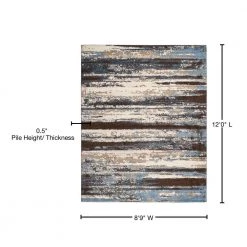 Retro Cream/Blue 9 ft. x 12 ft. Striped Area Rug by SAFAVIEH -SAFAVIEH Shop cream blue safavieh area rugs ret2138 1165 9 76 1000