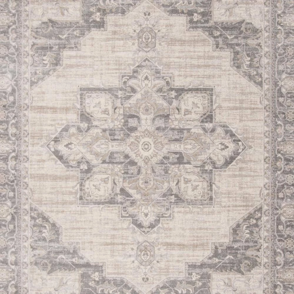 Brentwood Cream/Gray 9 ft. x 12 ft. Floral Medallion Border Area Rug by SAFAVIEH 6 Brentwood Cream/Gray 9 ft. x 12 ft. Floral Medallion Border Area Rug by SAFAVIEH - Image 6