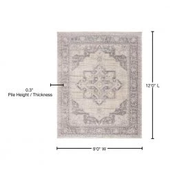 Brentwood Cream/Gray 9 ft. x 12 ft. Floral Medallion Border Area Rug by SAFAVIEH 16 Brentwood Cream/Gray 9 ft. x 12 ft. Floral Medallion Border Area Rug by SAFAVIEH -SAFAVIEH Shop cream gray safavieh area rugs bnt865b 9 76 1000
