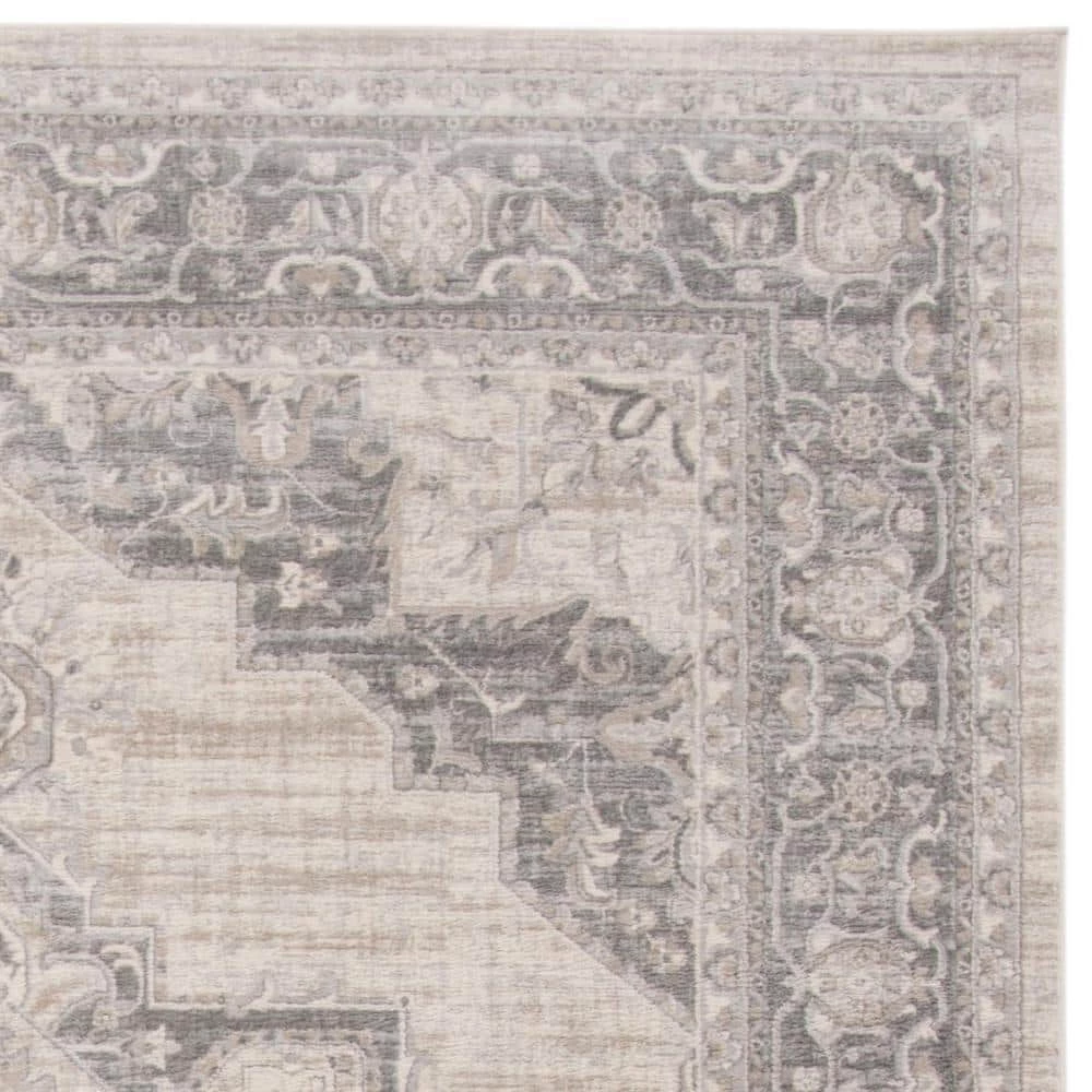 Brentwood Cream/Gray 9 ft. x 12 ft. Floral Medallion Border Area Rug by SAFAVIEH 7 Brentwood Cream/Gray 9 ft. x 12 ft. Floral Medallion Border Area Rug by SAFAVIEH - Image 7