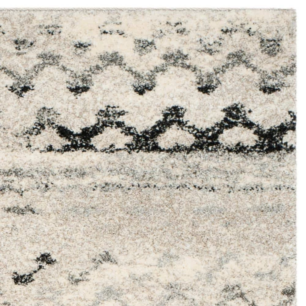 Retro Cream/Gray 8 ft. x 10 ft. Striped Area Rug by SAFAVIEH 6 Retro Cream/Gray 8 ft. x 10 ft. Striped Area Rug by SAFAVIEH - Image 6