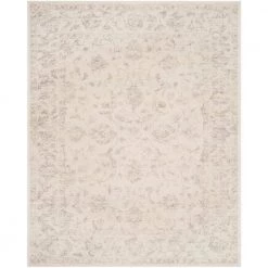 Carnegie Cream/Light Gray 9 ft. x 12 ft. Distressed Border Area Rug by SAFAVIEH