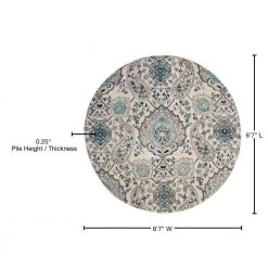 Madison Cream/Light Gray 7 ft. x 7 ft. Round Border Area Rug by SAFAVIEH -SAFAVIEH Shop cream light gray safavieh area rugs mad600c 7r 76 1000