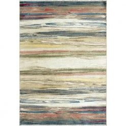 Oxford 7 ft. 10 in. x 10 ft. Cream/Multi Abstract/Striped Area Rug by Dynamic Rugs