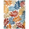 Cabana Cream/Red 9 ft. x 12 ft. Abstract Palm Leaf Indoor/Outdoor Area Rug by SAFAVIEH