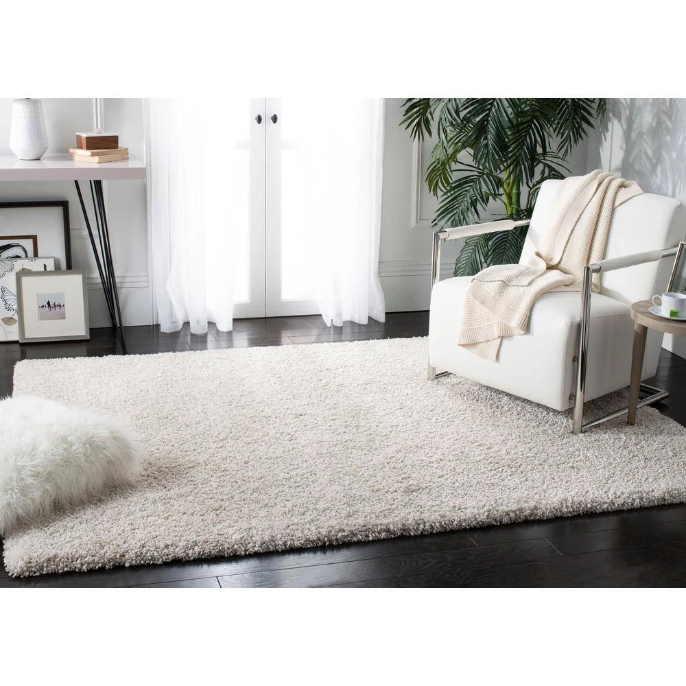 Royal Shag Cream 8 ft. x 10 ft. Gradient Solid Area Rug by SAFAVIEH 9 Royal Shag Cream 8 ft. x 10 ft. Gradient Solid Area Rug by SAFAVIEH - Image 9
