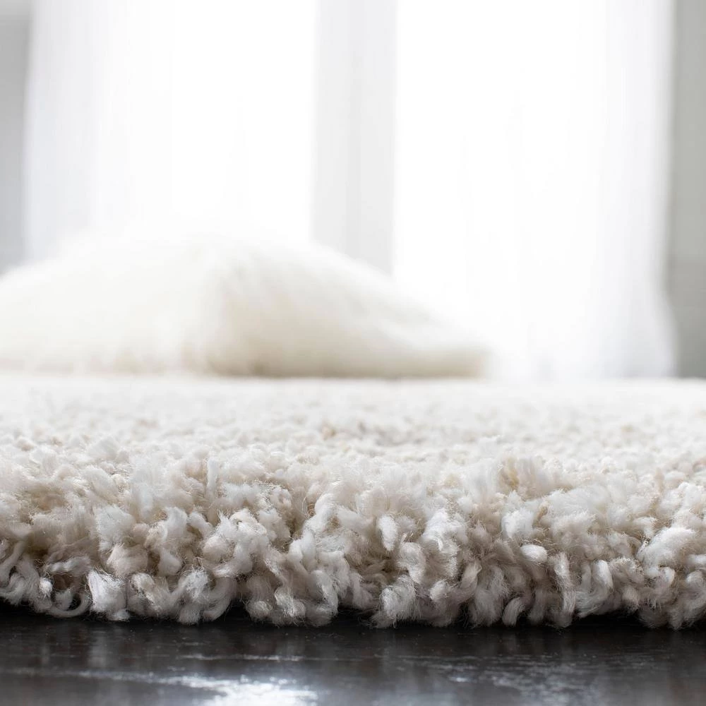 Royal Shag Cream 8 ft. x 10 ft. Gradient Solid Area Rug by SAFAVIEH 5 Royal Shag Cream 8 ft. x 10 ft. Gradient Solid Area Rug by SAFAVIEH - Image 5