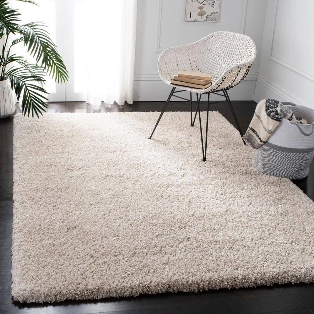Royal Shag Cream 8 ft. x 10 ft. Gradient Solid Area Rug by SAFAVIEH 2 Royal Shag Cream 8 ft. x 10 ft. Gradient Solid Area Rug by SAFAVIEH - Image 2