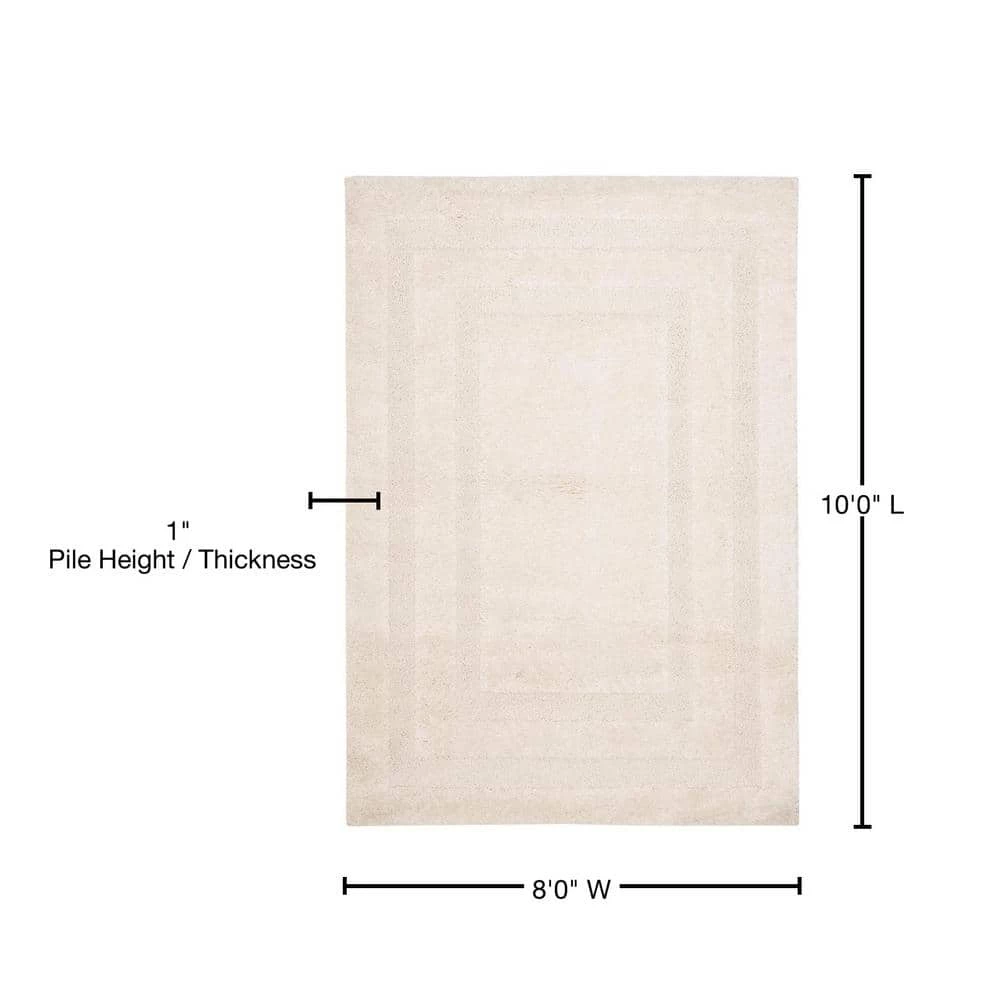 Florida Shag Cream 8 ft. x 10 ft. Border Area Rug by SAFAVIEH 10 Florida Shag Cream 8 ft. x 10 ft. Border Area Rug by SAFAVIEH - Image 10