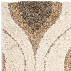 Florida Shag Cream/Smoke 8 ft. x 10 ft. Geometric Area Rug by SAFAVIEH -SAFAVIEH Shop cream smoke safavieh area rugs sg461 1179 8 66 1000