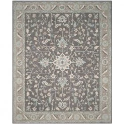 Blossom Dark Grey/Light Brown 8 ft. x 10 ft. Border Area Rug by SAFAVIEH