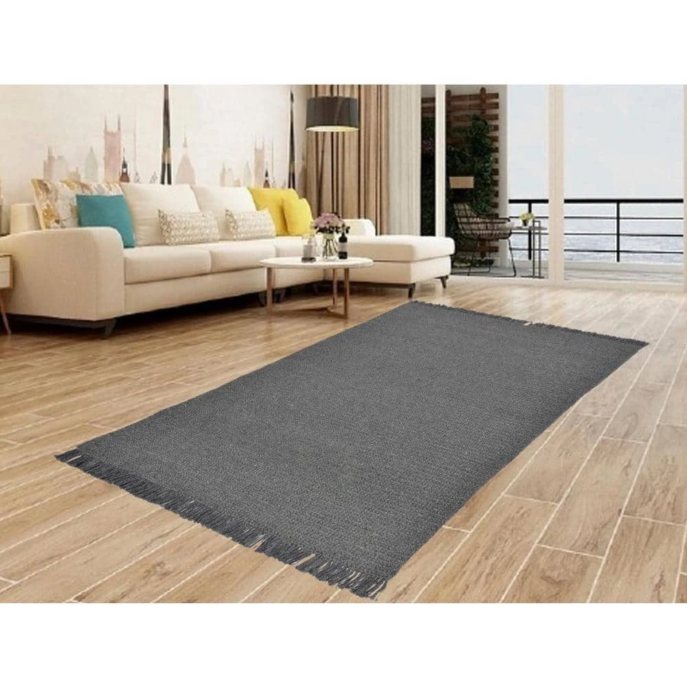 Izzy Dark Grey 8 ft. x 10 ft. Solid Color Area Rug by Dynamic Rugs 4 Izzy Dark Grey 8 ft. x 10 ft. Solid Color Area Rug by Dynamic Rugs - Image 4