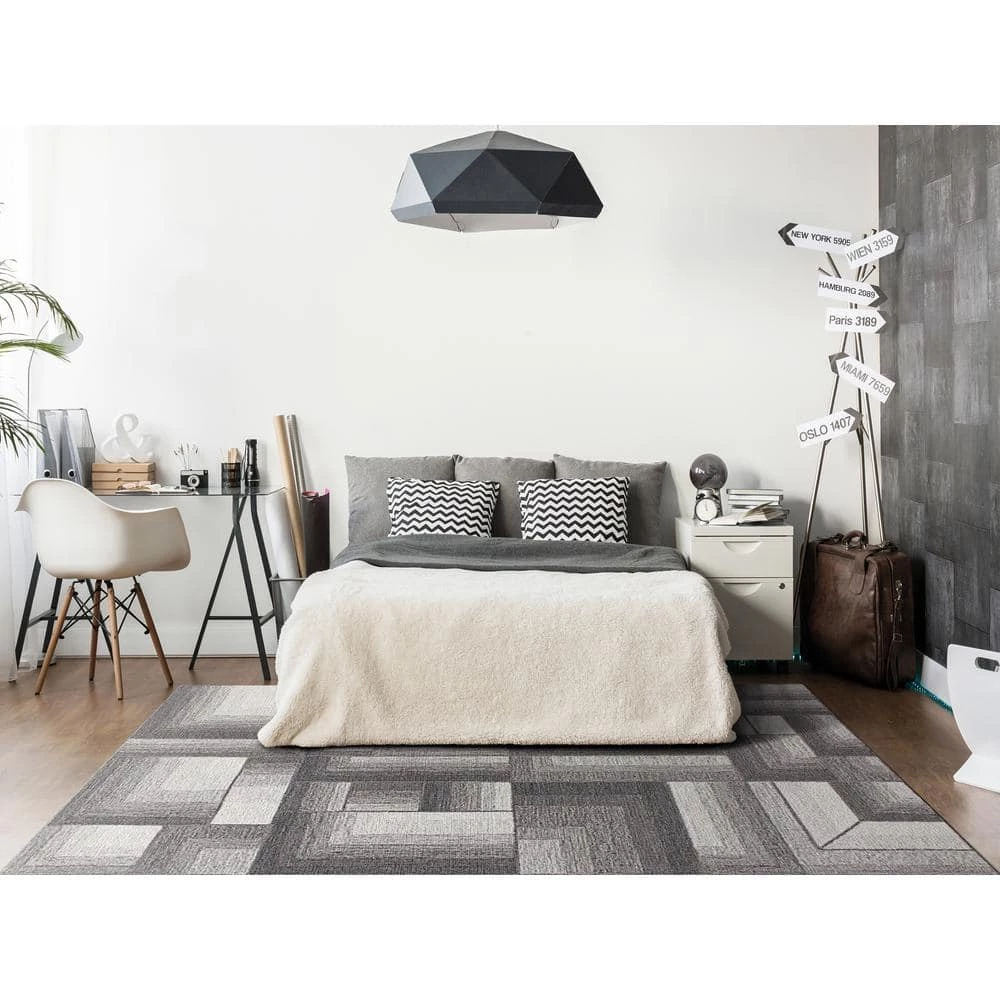 Graphite Dark Grey/Ivory 8 ft. x 10 ft. Abstract Area Rug by Dynamic Rugs 2 Graphite Dark Grey/Ivory 8 ft. x 10 ft. Abstract Area Rug by Dynamic Rugs - Image 2