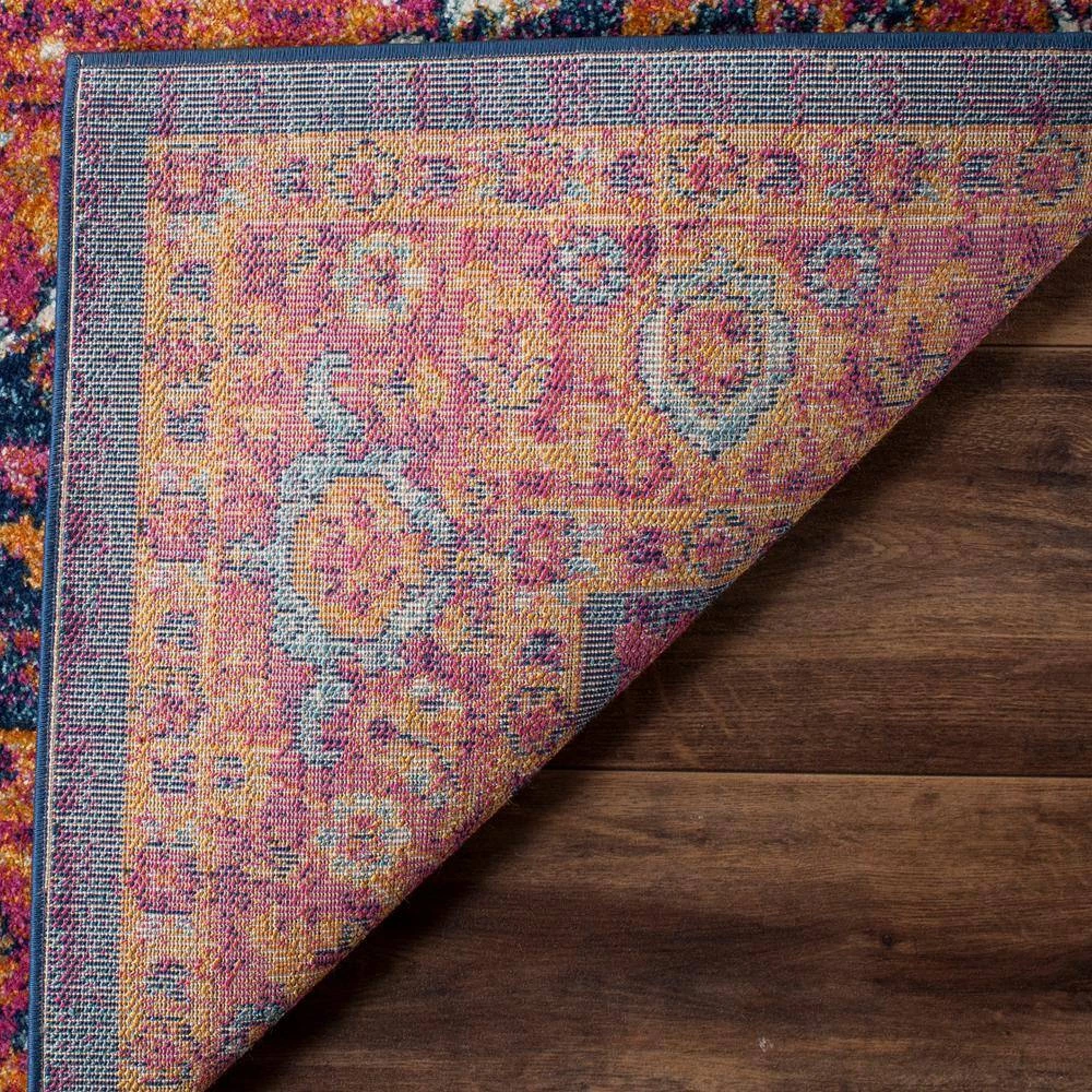 Evoke Fuchsia/Orange 12 ft. x 18 ft. Border Medallion Area Rug by SAFAVIEH 3 Evoke Fuchsia/Orange 12 ft. x 18 ft. Border Medallion Area Rug by SAFAVIEH - Image 3